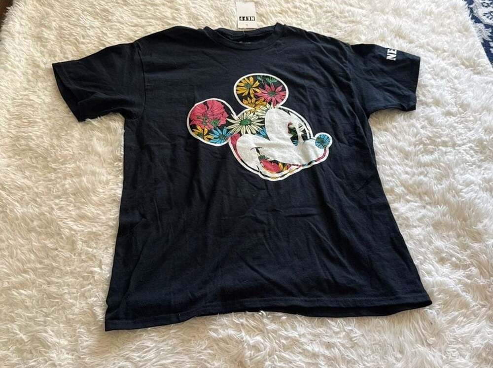 Disney x Neff Mickey Mouse Floral Icon Graphic T-Shirt‎ Black